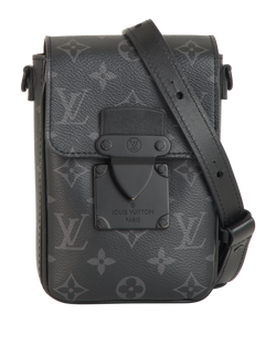 S-Lock Vertical Wallet Crossbody, Mens, Canvas, Mono/Black, B/DB/S, 3*